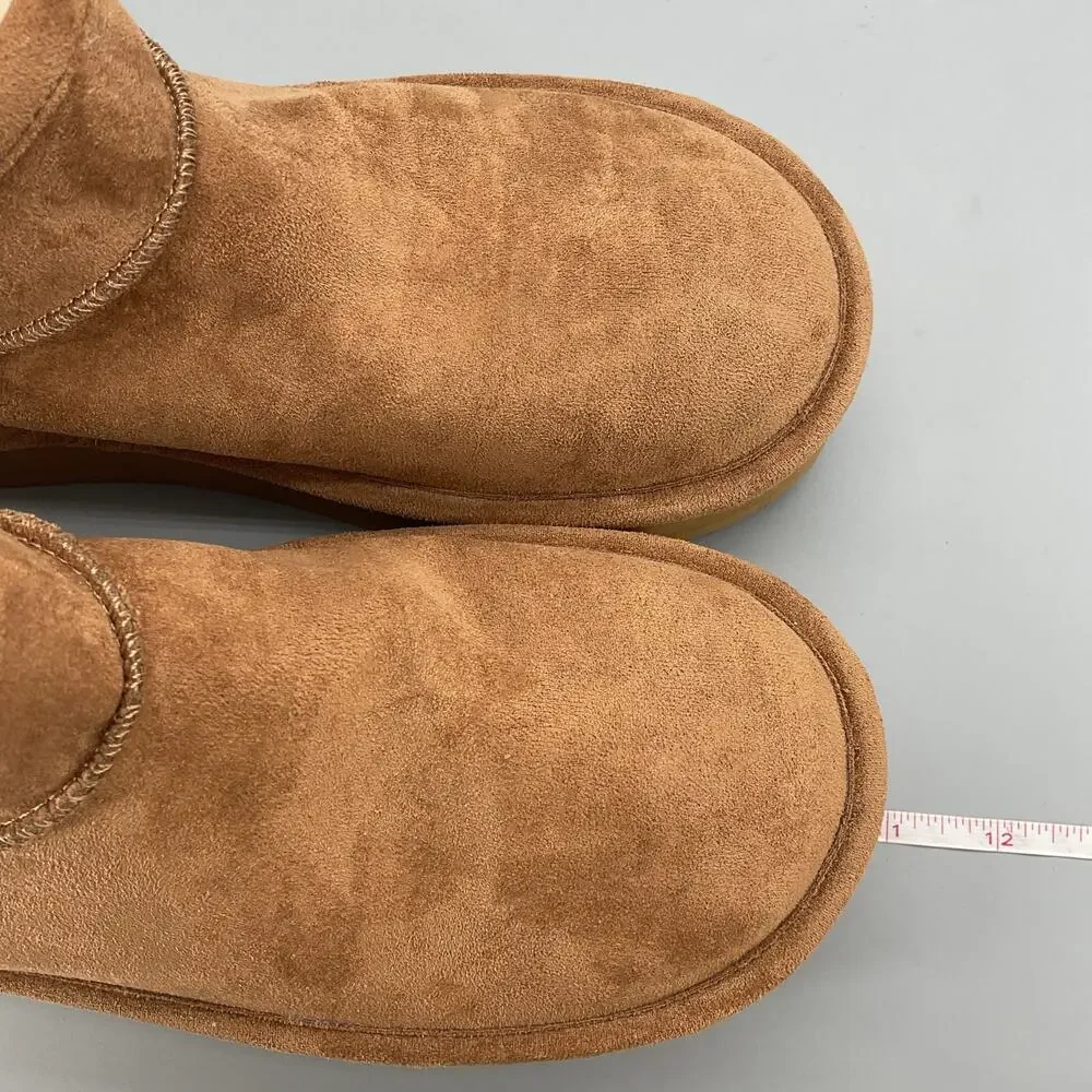 NEW Madden Girl Women’s Embracce Cozy Mini Platform Booties Brown Size 8.5M